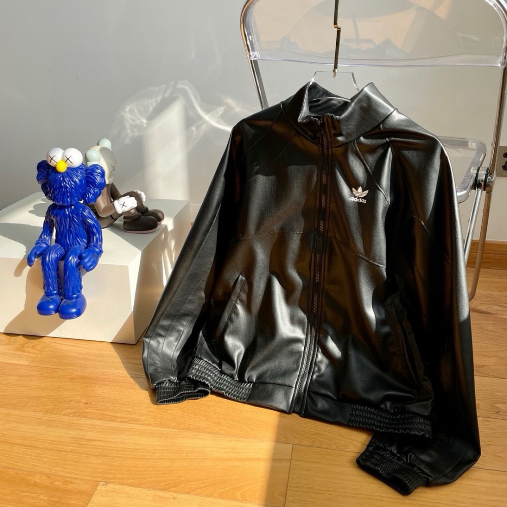 【LUNA-K】adidas orginals 美式復古皮衣外套 黑色 棕色＊S-2XL。C51131-細節圖5