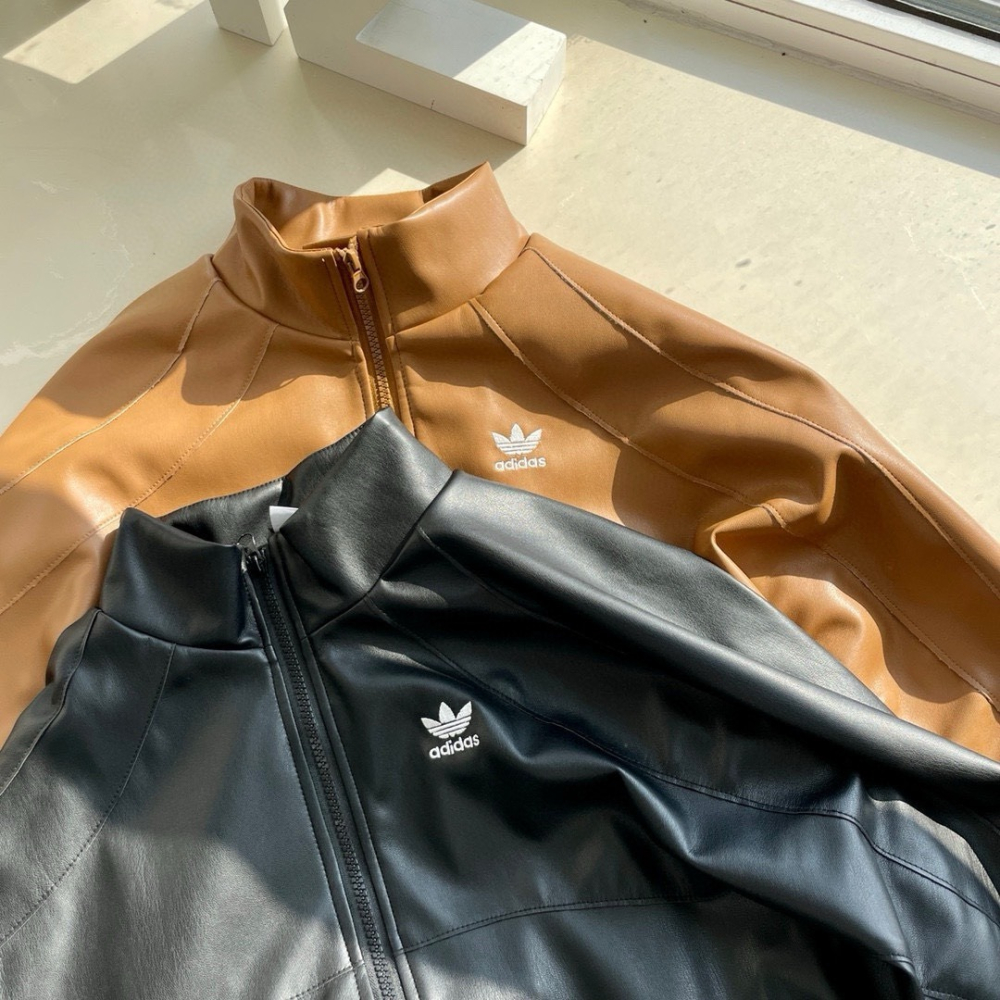 【LUNA-K】adidas orginals 美式復古皮衣外套 黑色 棕色＊S-2XL。C51131-細節圖6