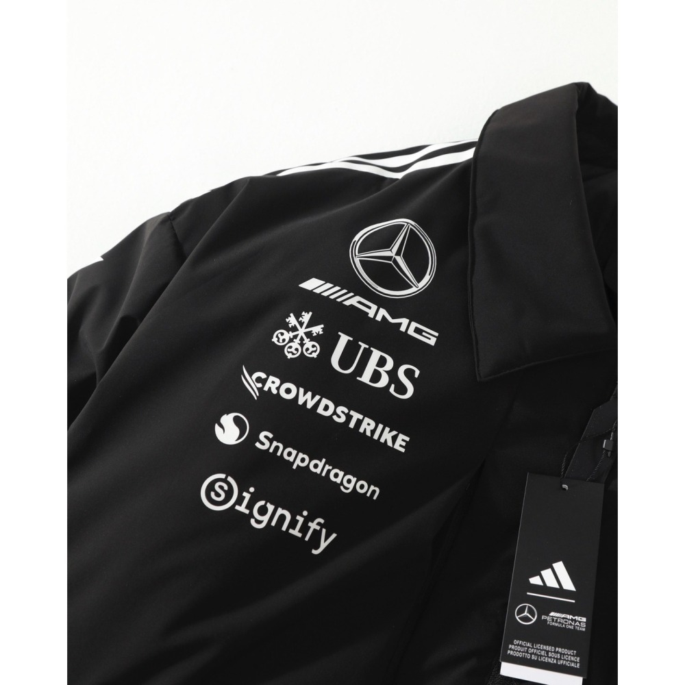 【最後一件】adidas x MERCEDES-AMG 聯名款輕羽絨拉鍊夾克外套 黑色＊S號。C51132-細節圖4