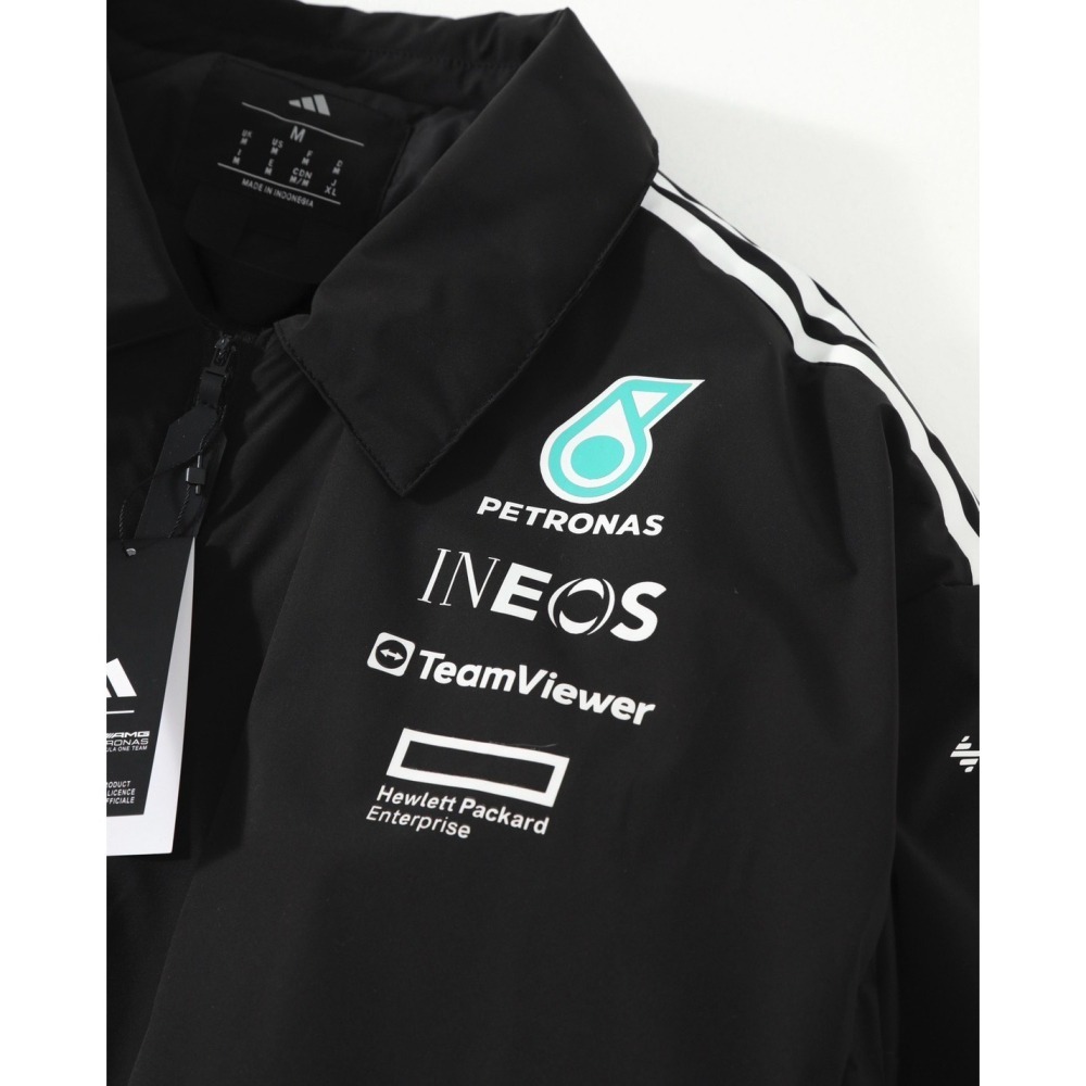 【最後一件】adidas x MERCEDES-AMG 聯名款輕羽絨拉鍊夾克外套 黑色＊S號。C51132-細節圖7