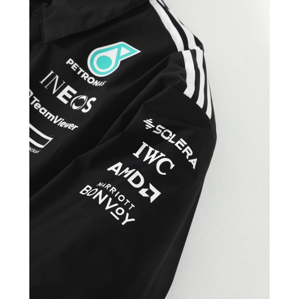 【最後一件】adidas x MERCEDES-AMG 聯名款輕羽絨拉鍊夾克外套 黑色＊S號。C51132-細節圖8