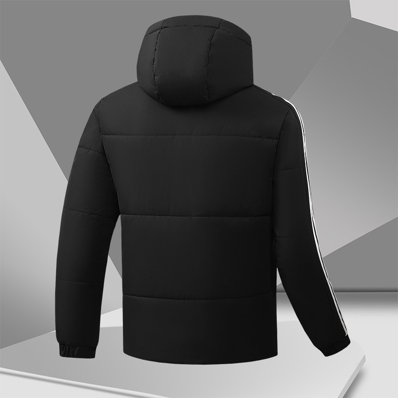 【LUNA-K】adidas 冬季新款刺繡小標羽絨棉服外套 黑色 米白色＊M-3XL。C51138-細節圖3