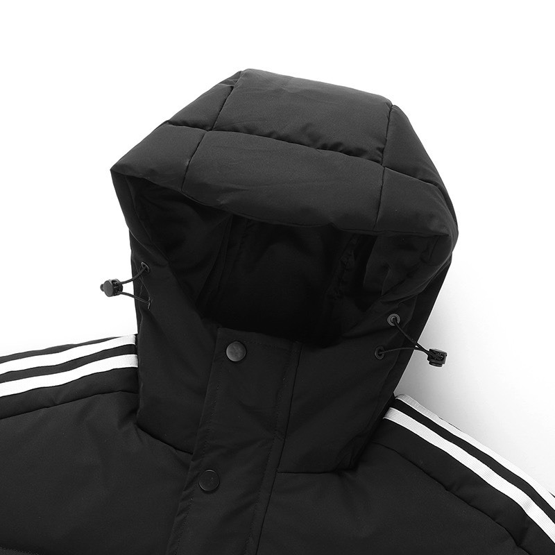 【LUNA-K】adidas 冬季新款刺繡小標羽絨棉服外套 黑色 米白色＊M-3XL。C51138-細節圖4