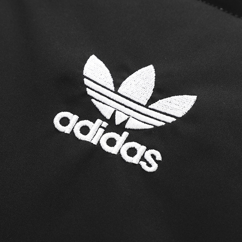 【LUNA-K】adidas 冬季新款刺繡小標羽絨棉服外套 黑色 米白色＊M-3XL。C51138-細節圖5