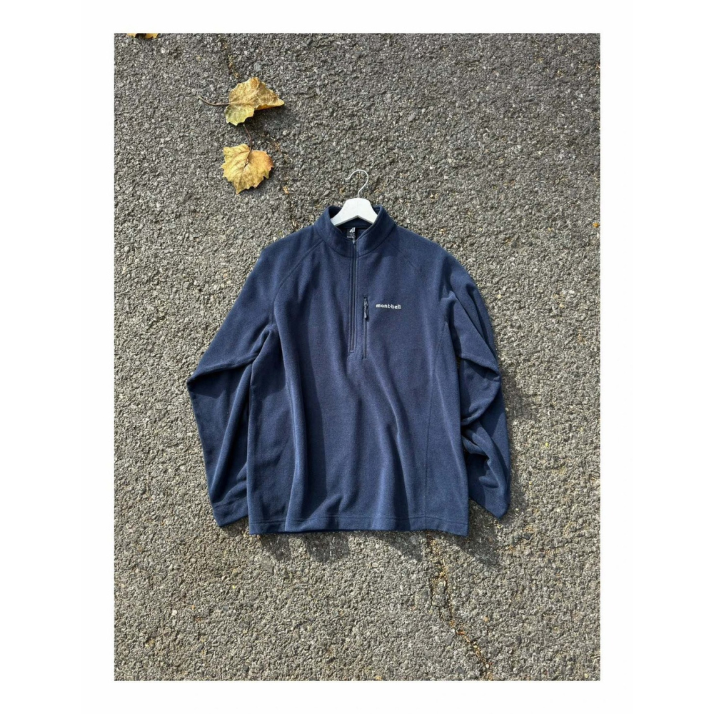 【LUNA-K】Mont-bell 半拉鍊套頭保暖抓絨衣 黃色 灰色 藏青 橘紅＊S-XL。C51202-細節圖4