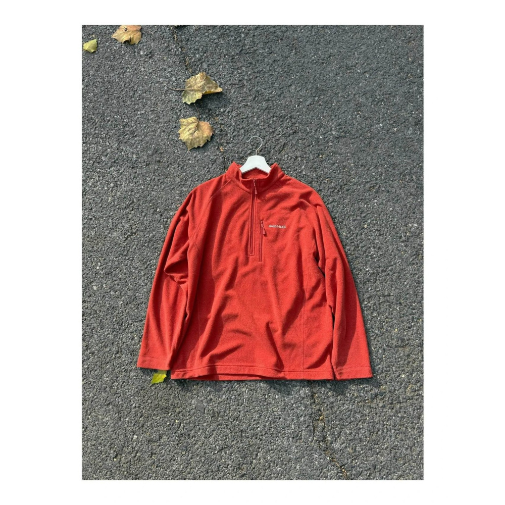 【LUNA-K】Mont-bell 半拉鍊套頭保暖抓絨衣 黃色 灰色 藏青 橘紅＊S-XL。C51202-細節圖5