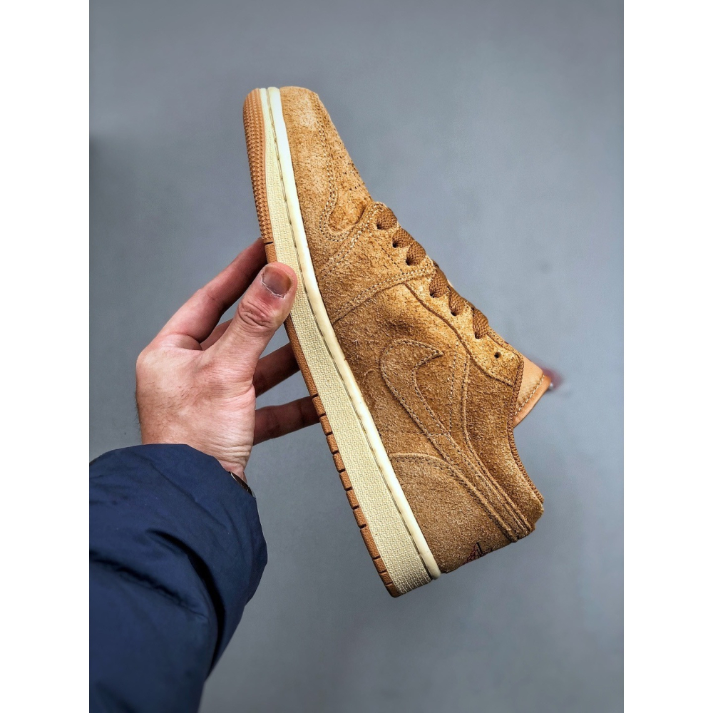 【LUNA-K】Air Jordan 1 Low 亞麻棕低筒休閒運動滑板鞋＊US 5.5~12。A51204-細節圖2