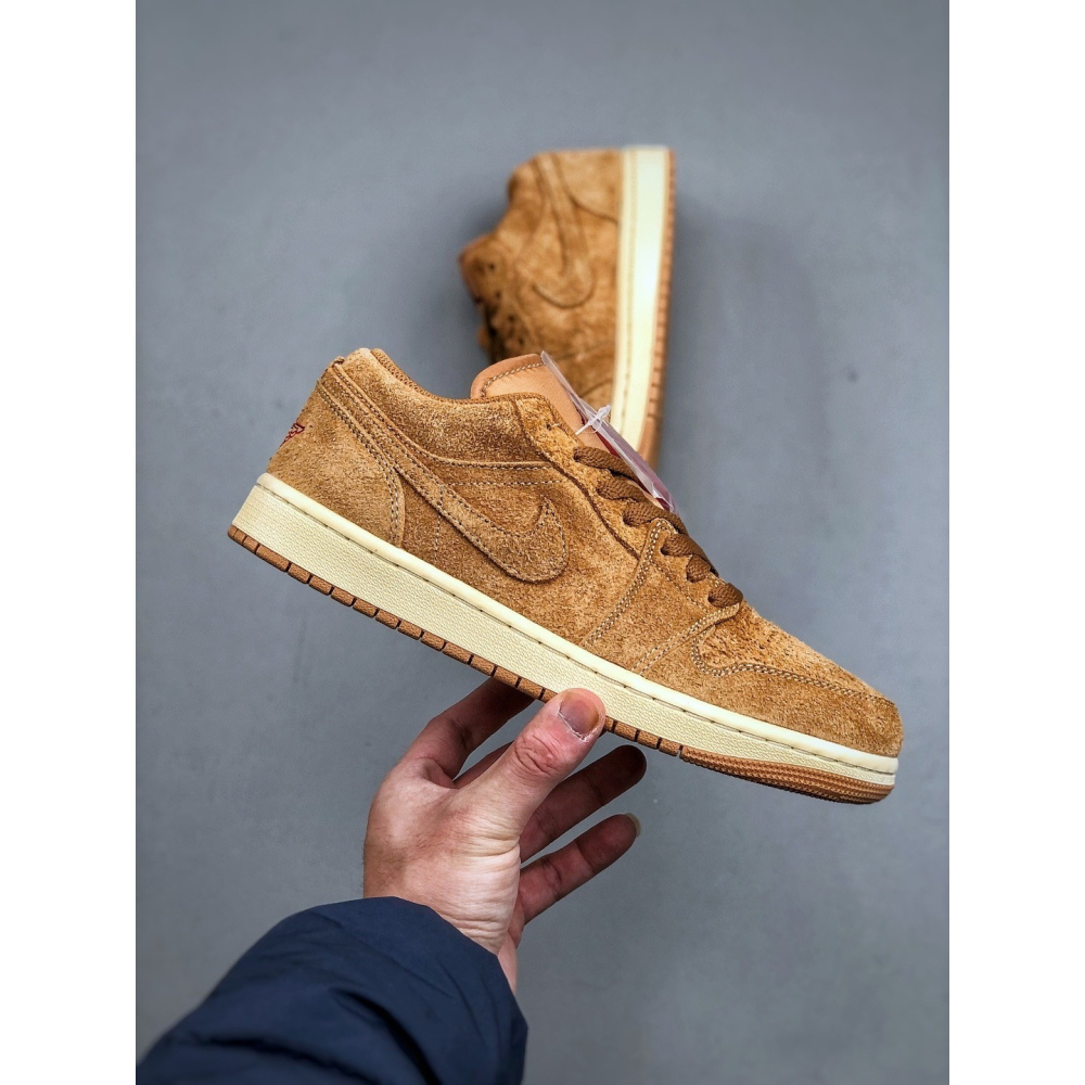 【LUNA-K】Air Jordan 1 Low 亞麻棕低筒休閒運動滑板鞋＊US 5.5~12。A51204-細節圖4