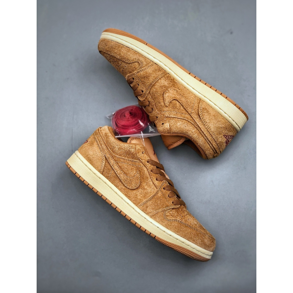 【LUNA-K】Air Jordan 1 Low 亞麻棕低筒休閒運動滑板鞋＊US 5.5~12。A51204-細節圖9