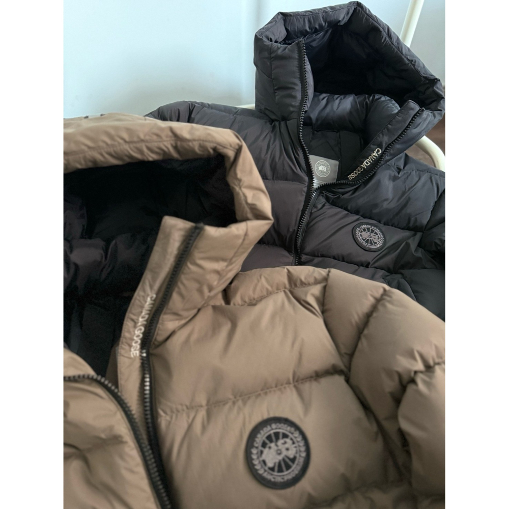 【LUNA-K】Canada Goose 大鵝90鵝絨雙層防風防水羽絨外套 黑色 棕色色＊XS-2XL。C51206-細節圖2