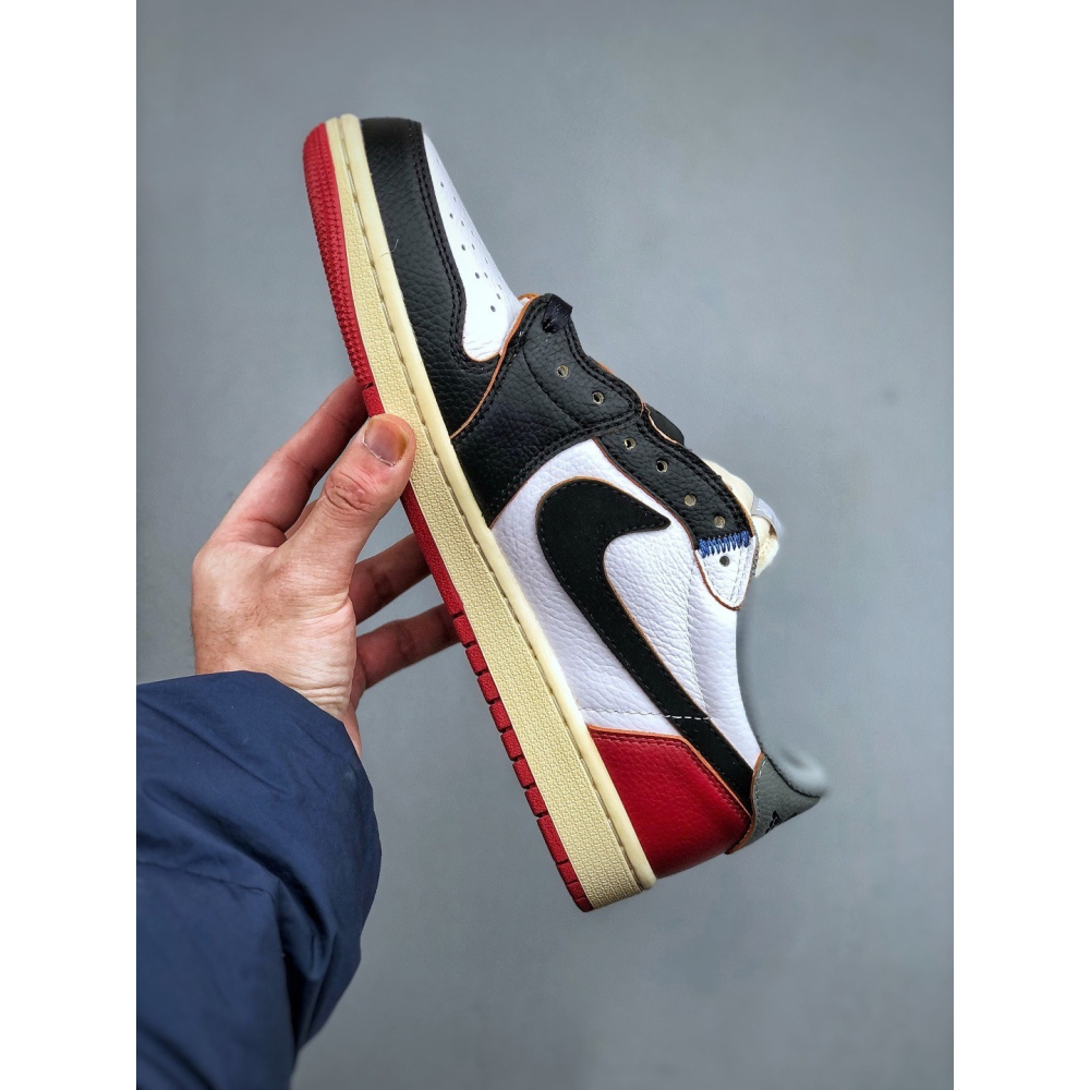 【LUNA-K】Air Jordan 1 Retro Low 黑白紅低筒休閒運動滑板鞋＊US 5.5~12。A51208-細節圖2