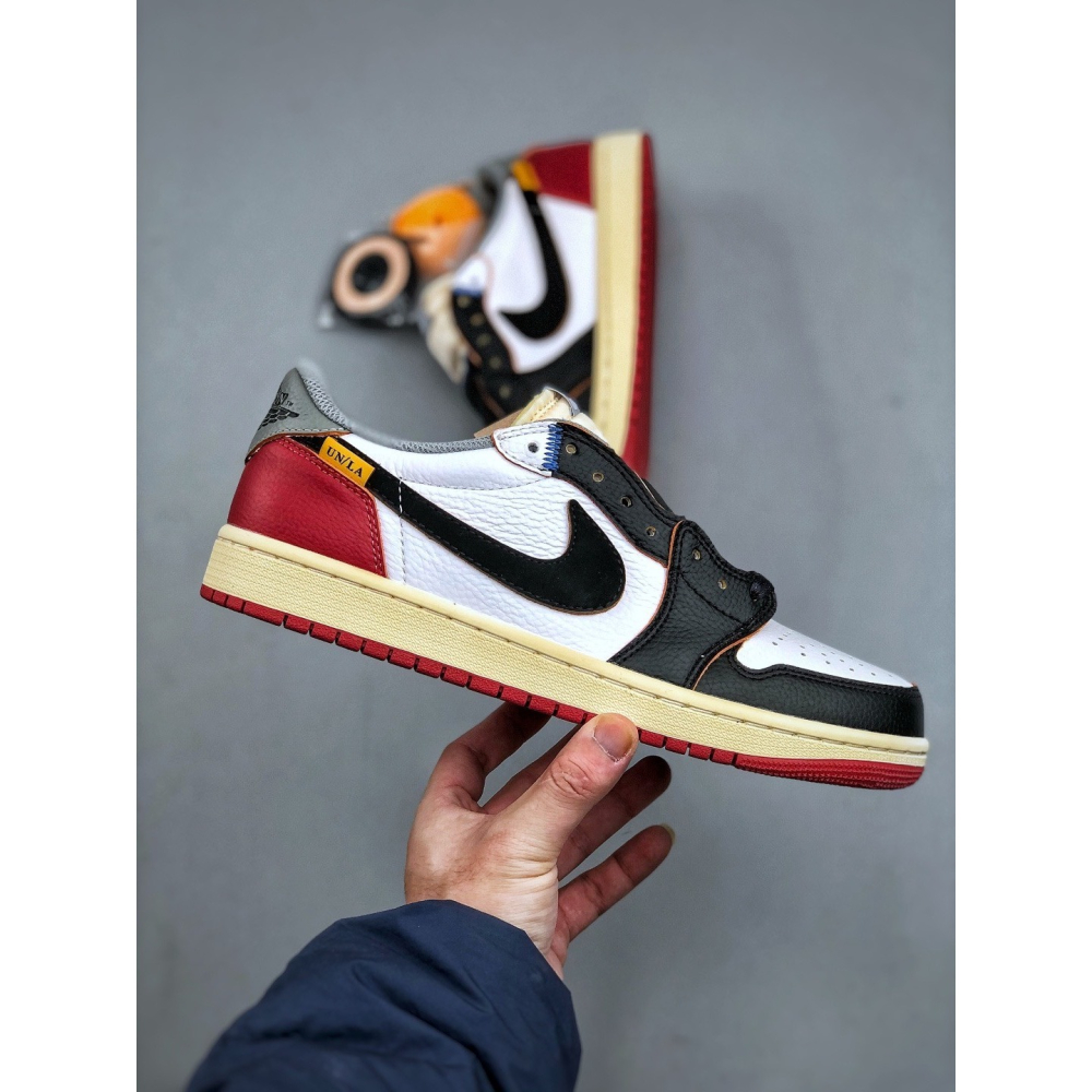 【LUNA-K】Air Jordan 1 Retro Low 黑白紅低筒休閒運動滑板鞋＊US 5.5~12。A51208-細節圖4