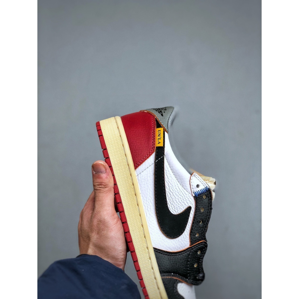 【LUNA-K】Air Jordan 1 Retro Low 黑白紅低筒休閒運動滑板鞋＊US 5.5~12。A51208-細節圖6
