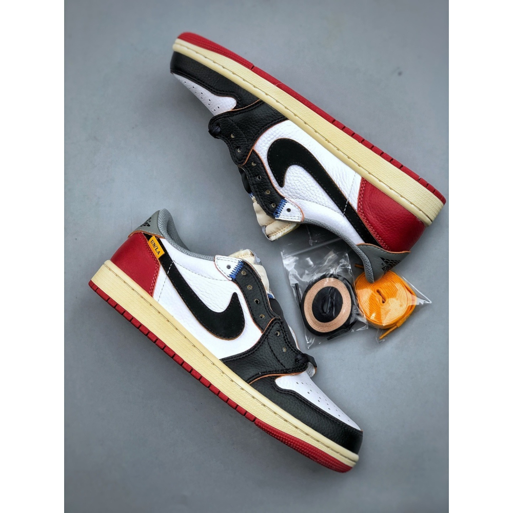 【LUNA-K】Air Jordan 1 Retro Low 黑白紅低筒休閒運動滑板鞋＊US 5.5~12。A51208-細節圖9