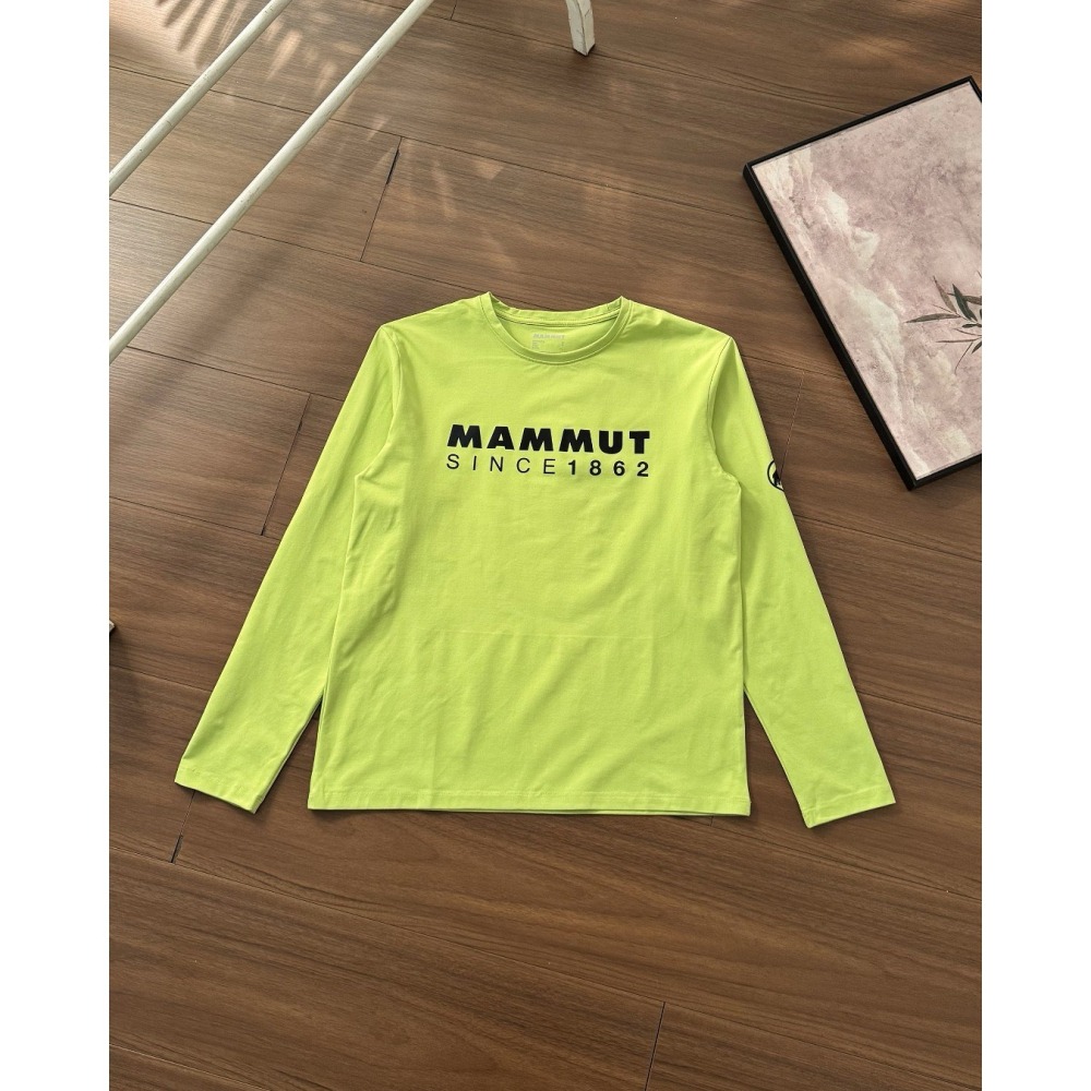 【LUNA-K】MAMMUT 猛瑪象秋款戶外休閒棉質長袖T 黑色 淺綠 黃色 螢光綠 ＊M-3XL。C60903-細節圖7