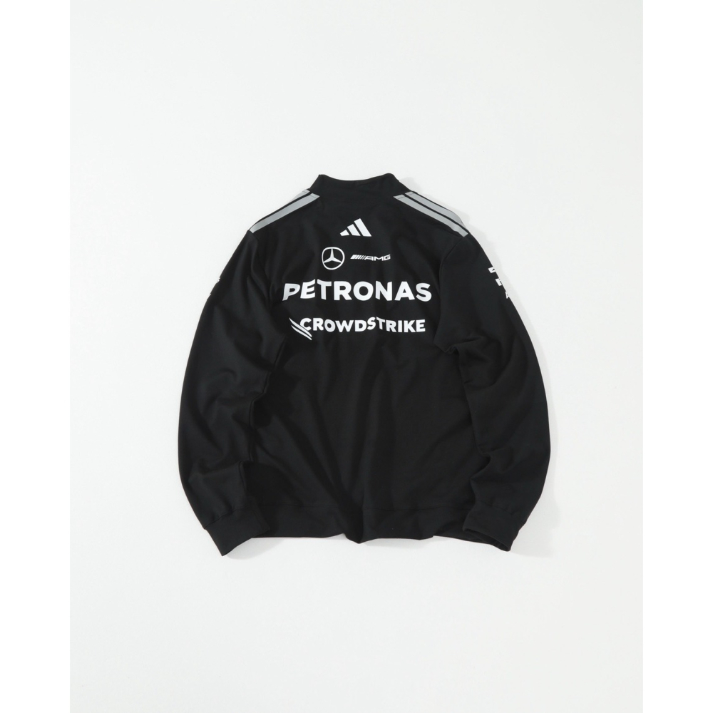 【LUNA-K】adidas x MERCEDES-AMG 聯名款半拉鍊V領長袖T 黑色＊S-XL。C60910-細節圖2