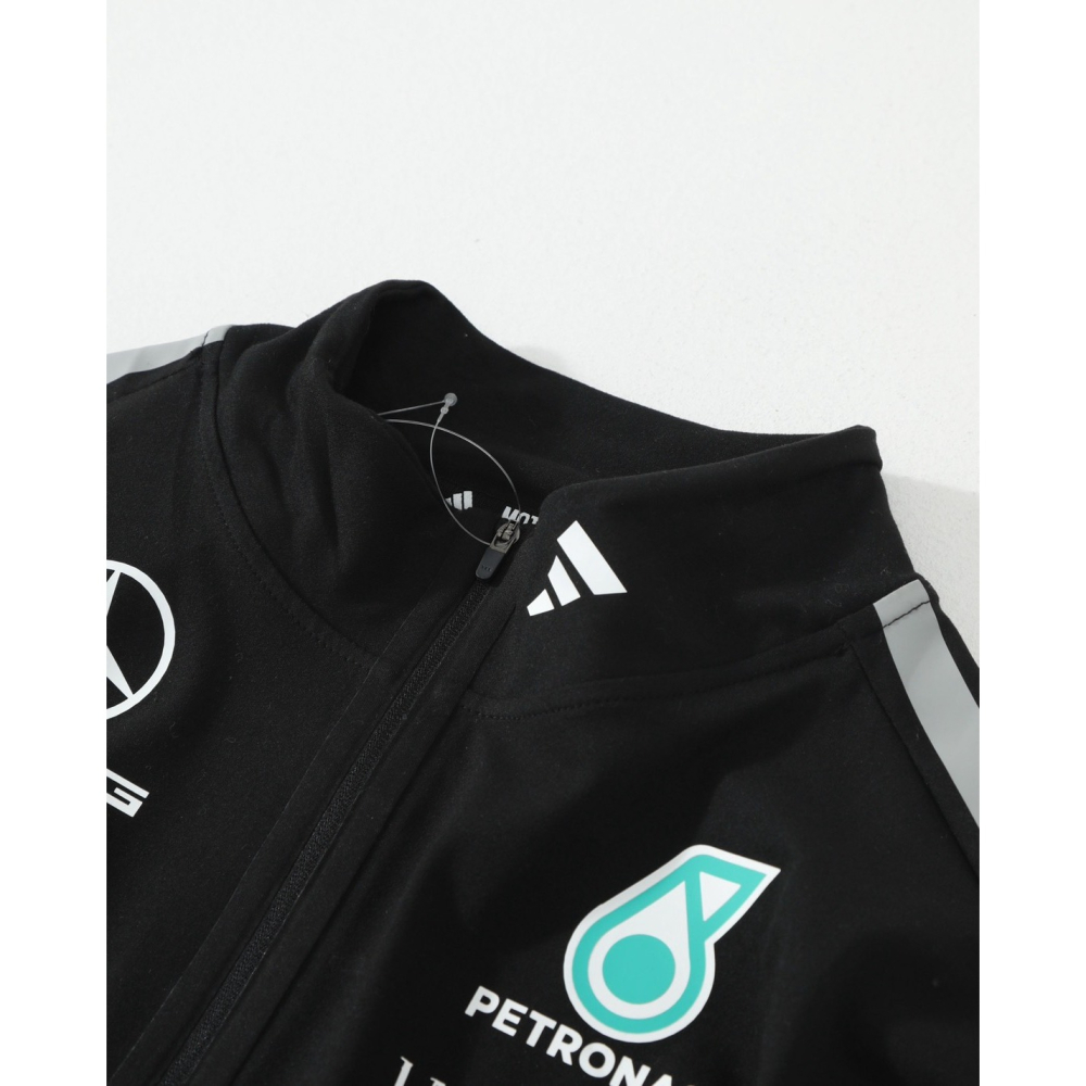 【LUNA-K】adidas x MERCEDES-AMG 聯名款半拉鍊V領長袖T 黑色＊S-XL。C60910-細節圖7