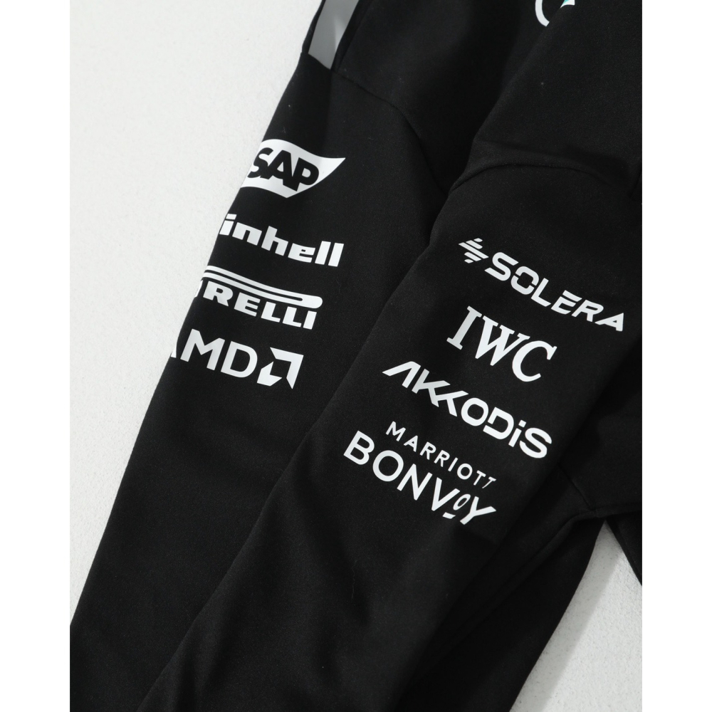 【LUNA-K】adidas x MERCEDES-AMG 聯名款半拉鍊V領長袖T 黑色＊S-XL。C60910-細節圖8