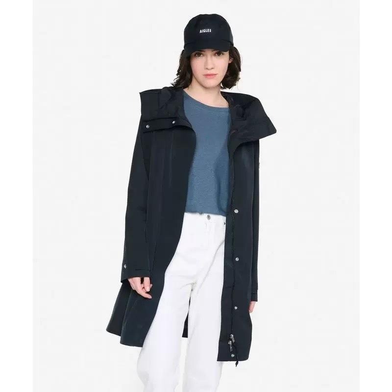【玩衣櫥】AIGLE 艾高女士 長版gore-tex防風防雨外套 黑色 咖啡色＊S~L。50985A-細節圖2