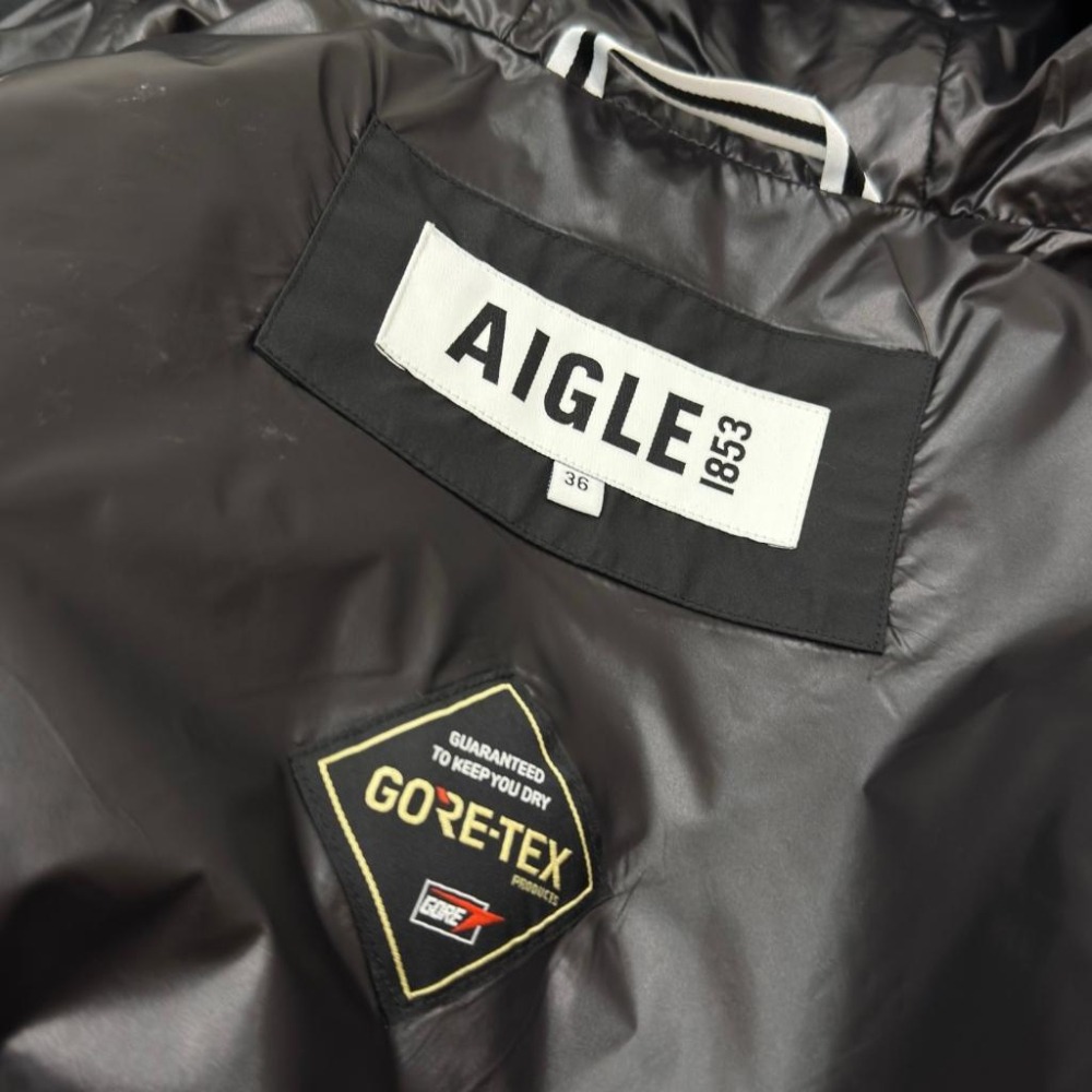 【玩衣櫥】AIGLE 艾高女士 長版gore-tex防風防雨外套 黑色 咖啡色＊S~L。50985A-細節圖7