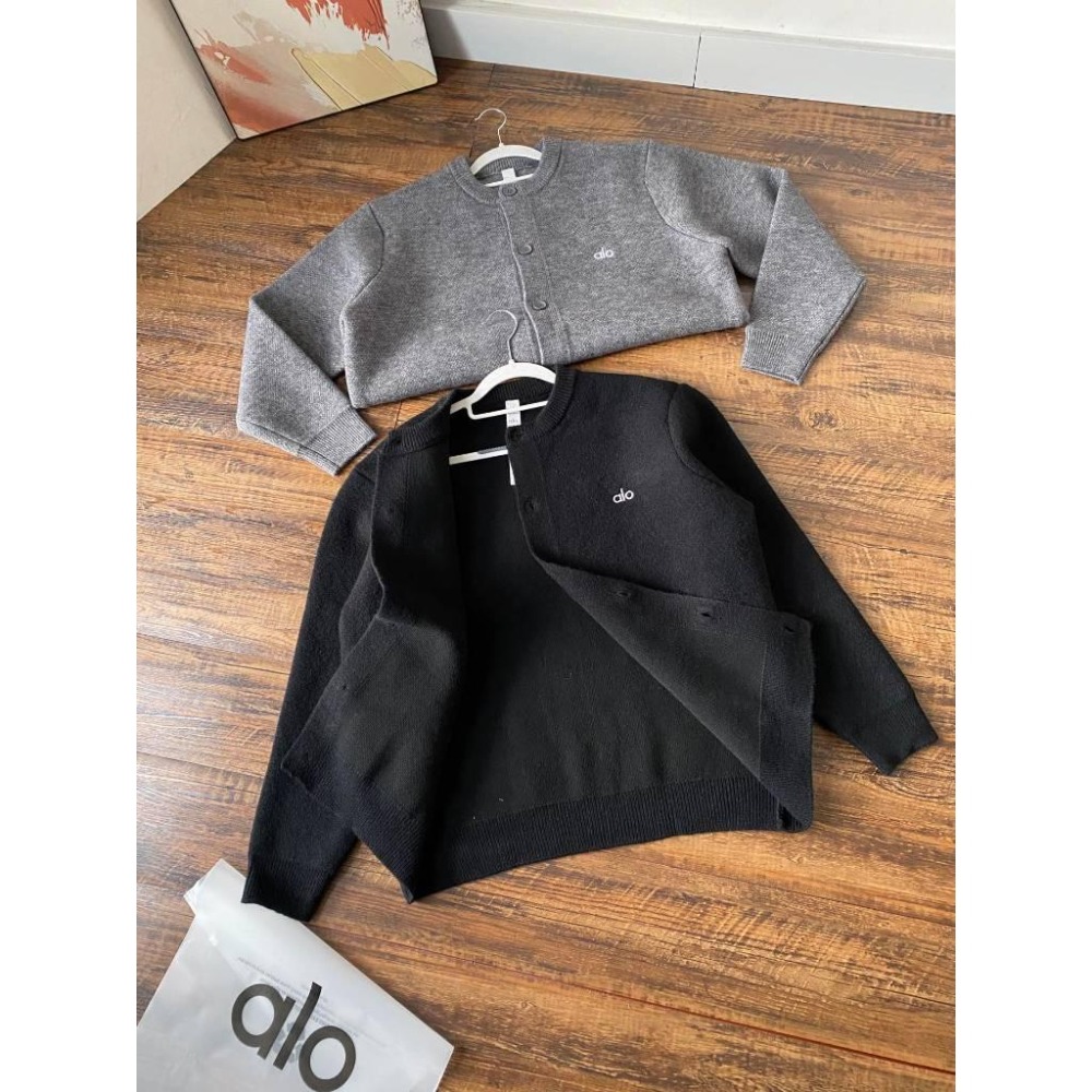 【玩衣櫥】alo yoga 針織開衫 男款 黑色 灰色＊M~2XL。50962A-細節圖2