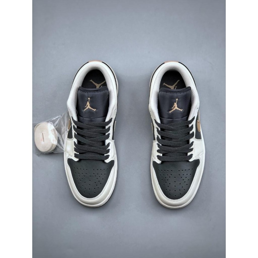 【玩衣櫥】AIR JORDAN 1 LOW 黑白金勾配色＊36~46。50882D-細節圖4