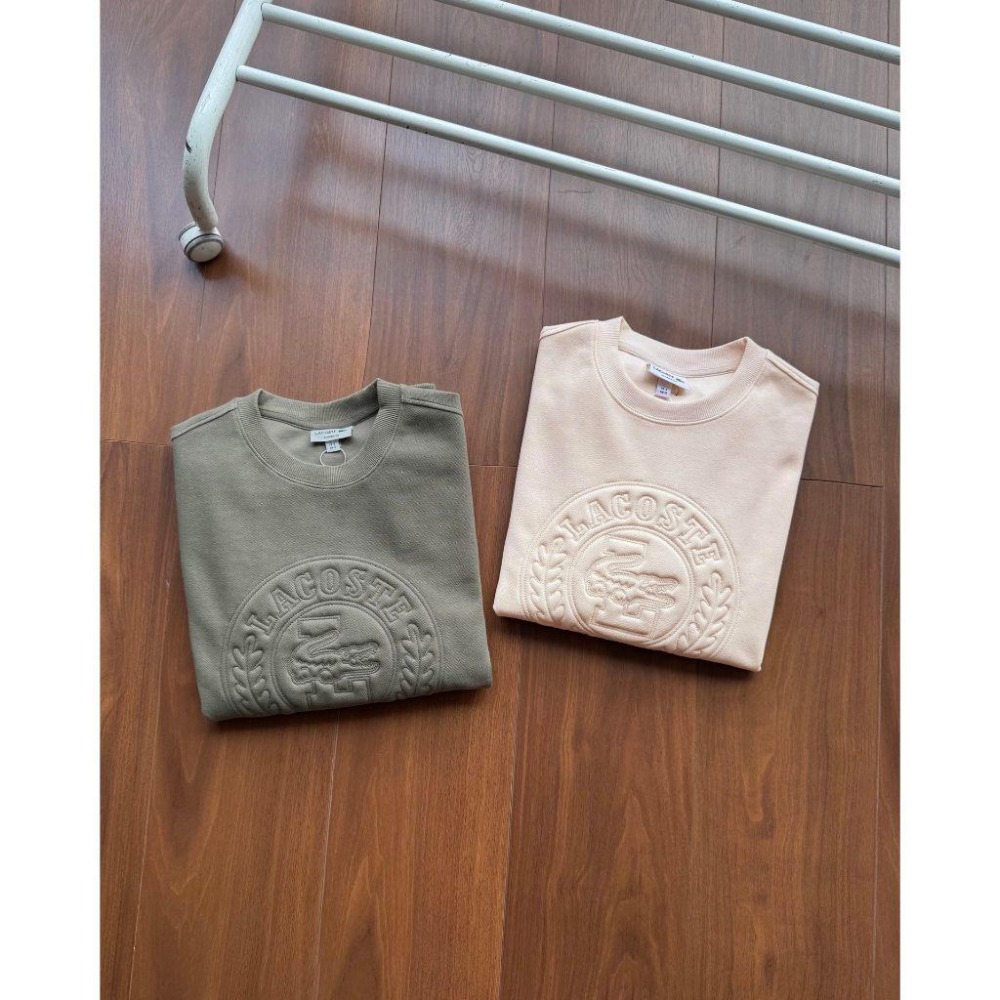 【玩衣櫥】Lecoste 休閒大學T恤男款 米白 軍綠＊M~2XL。51099A-細節圖9