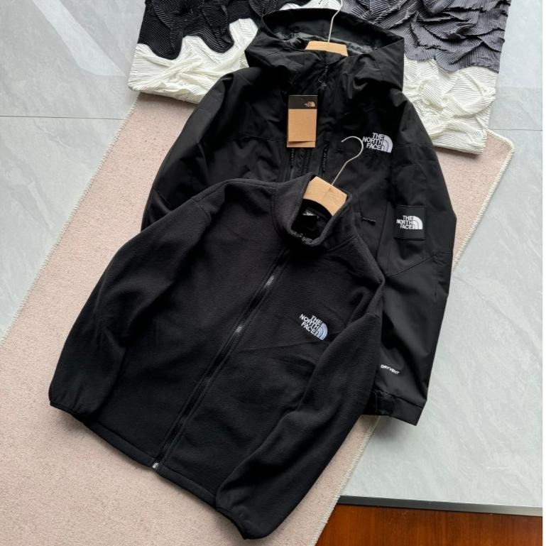 【玩衣櫥】THE NORTH FACE 拚色衝鋒外套 黑色 灰色＊S~2XL。51080A-細節圖3