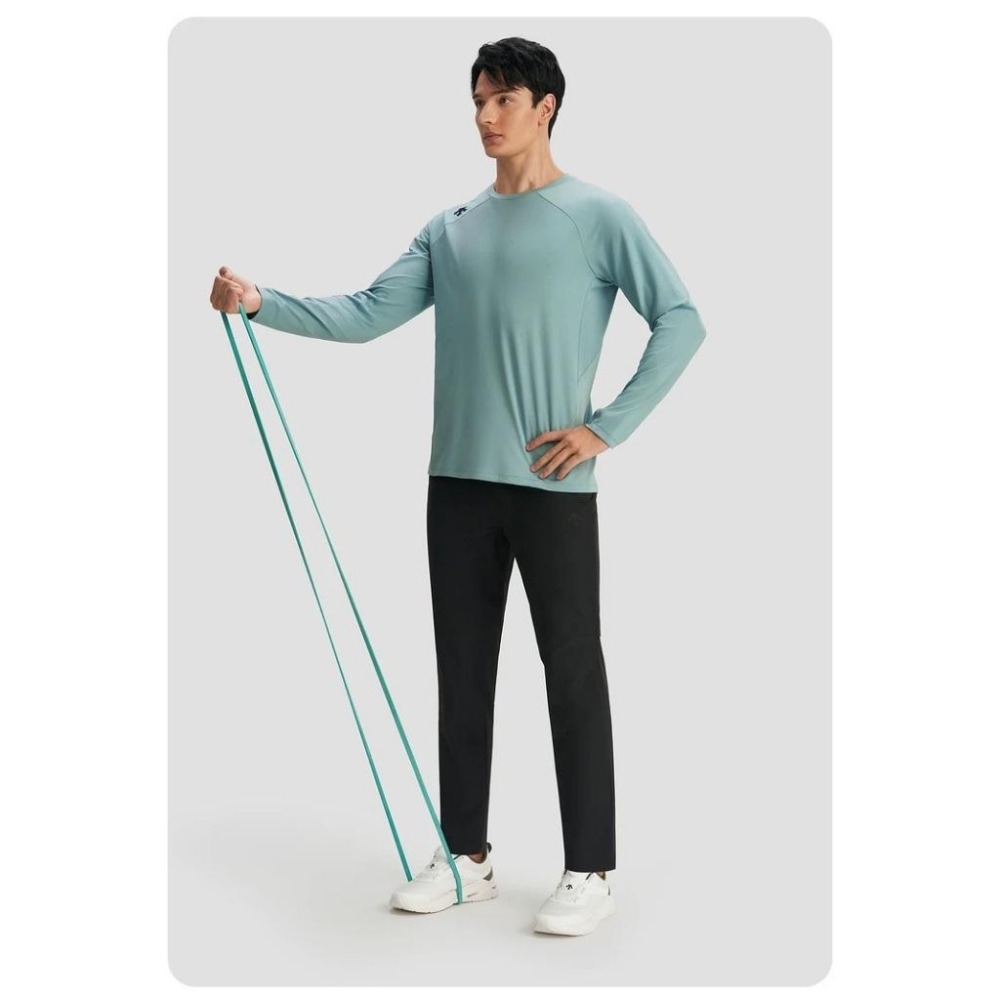 【玩衣櫥】DESCENTE 透氣防潑水運動長褲 黑色 灰色＊M~3XL。50993C-細節圖2