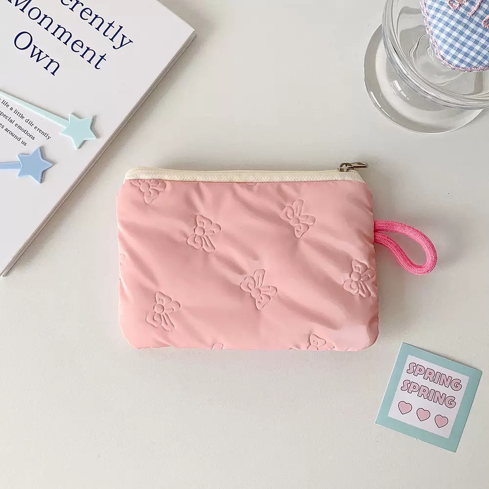 現貨速出🚚『收納包/手提袋』⋯ 亮面壓紋手拿包 化妝包 小物袋 15.5x10cm-規格圖3