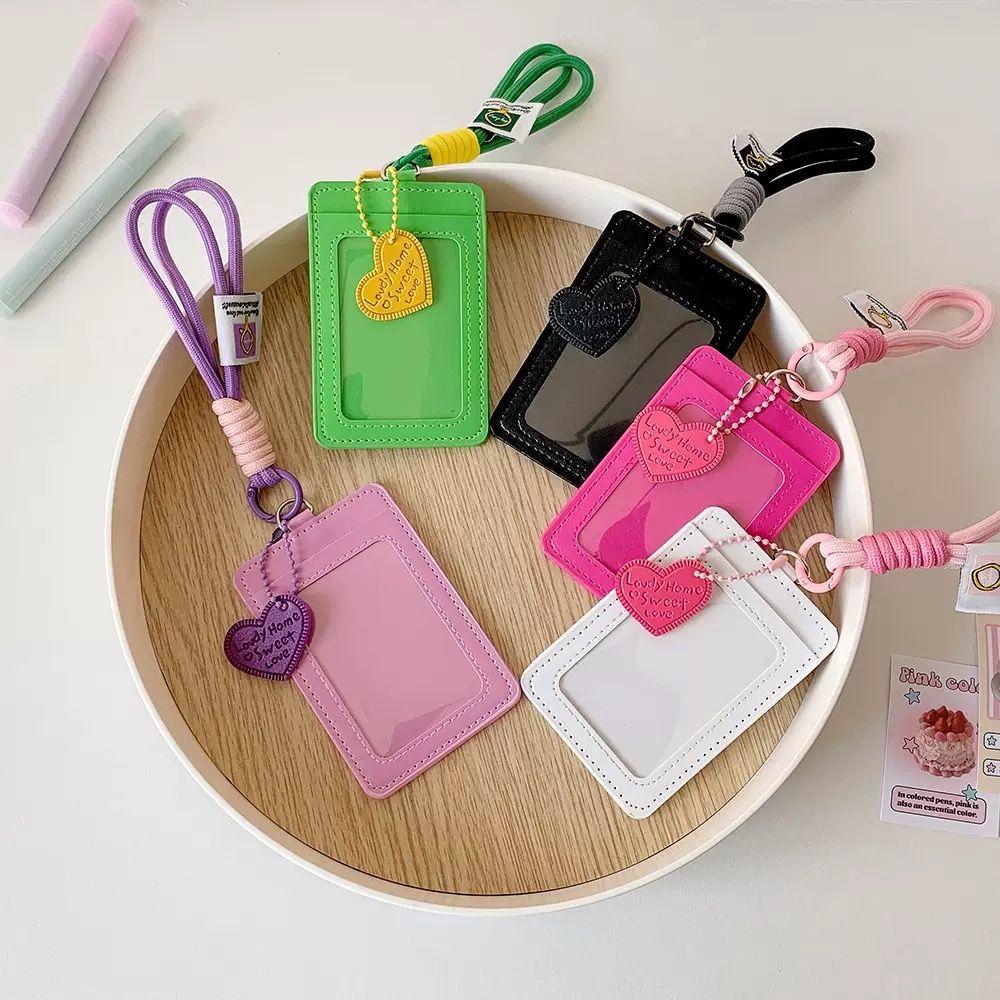 現貨宿處🚚『皮質卡套』撞色PU皮質卡套（含手繩+吊飾）-細節圖3