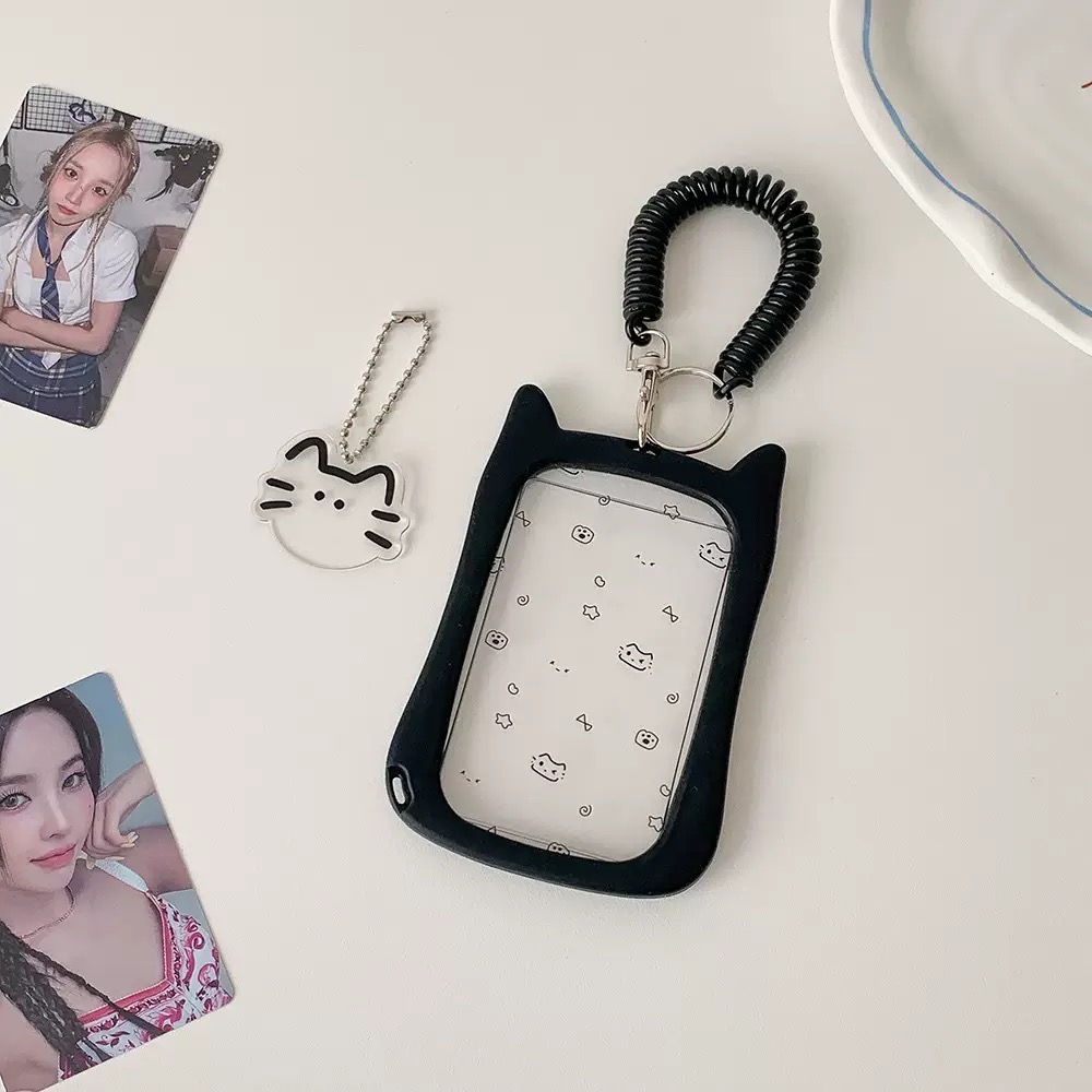 現貨速出🚚『壓克力卡套』⋯ 貓耳造型塗鴉款 壓克力卡套（含手繩+吊飾）-規格圖3