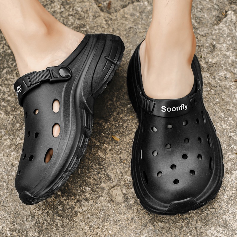 聯動好物✨足遠洞洞鞋椰子鞋男 超輕量防水止滑涼鞋拖鞋大尺碼 踩屎感 兩穿鞋 戶外休閒運動鞋 男士懶人鞋-細節圖3