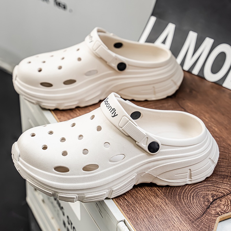 聯動好物✨足遠洞洞鞋椰子鞋男 超輕量防水止滑涼鞋拖鞋大尺碼 踩屎感 兩穿鞋 戶外休閒運動鞋 男士懶人鞋-細節圖4