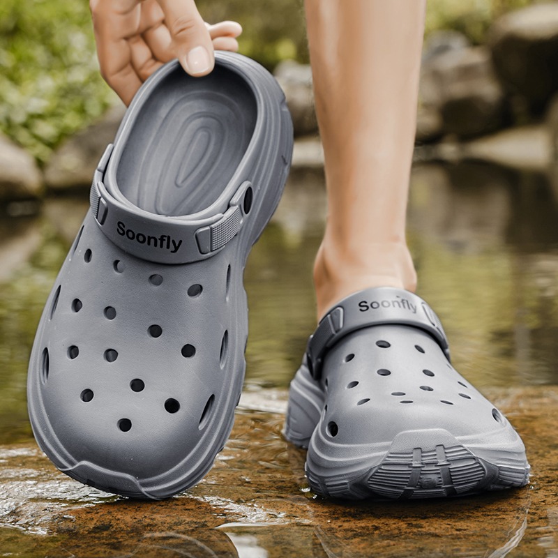 聯動好物✨足遠洞洞鞋椰子鞋男 超輕量防水止滑涼鞋拖鞋大尺碼 踩屎感 兩穿鞋 戶外休閒運動鞋 男士懶人鞋-細節圖7
