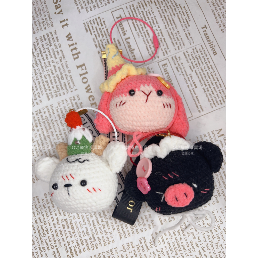 羊咩咩可愛動物手工毛線編織吊飾掛件鑰匙圈🧶派對動物系列 萌小鴨線鉤織-細節圖2
