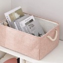 棉麻收納籃 粉色