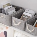 棉麻收納籃 灰色