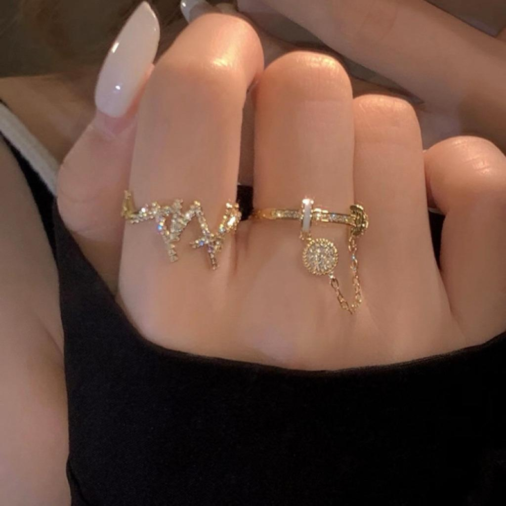 MU現貨 鑽石流蘇戒指-細節圖2