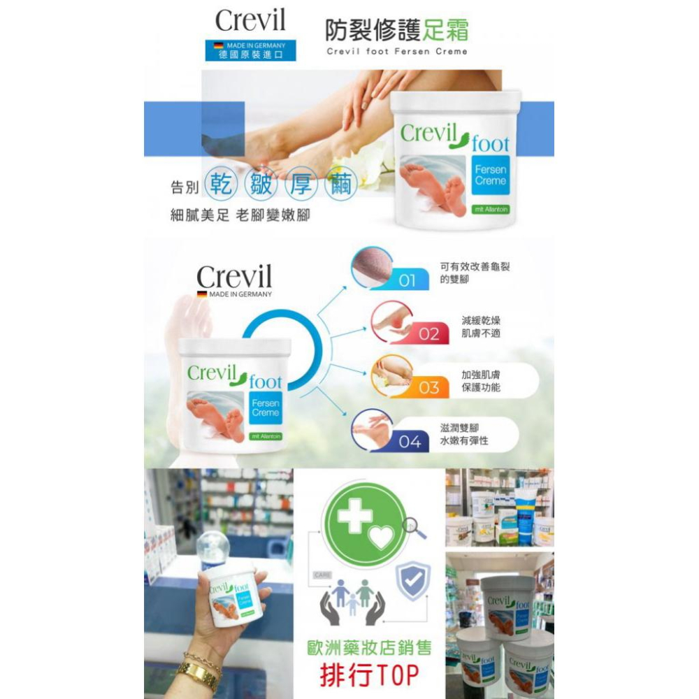 MU現貨 【德國CREVIL】防裂修護足霜250ml-細節圖2