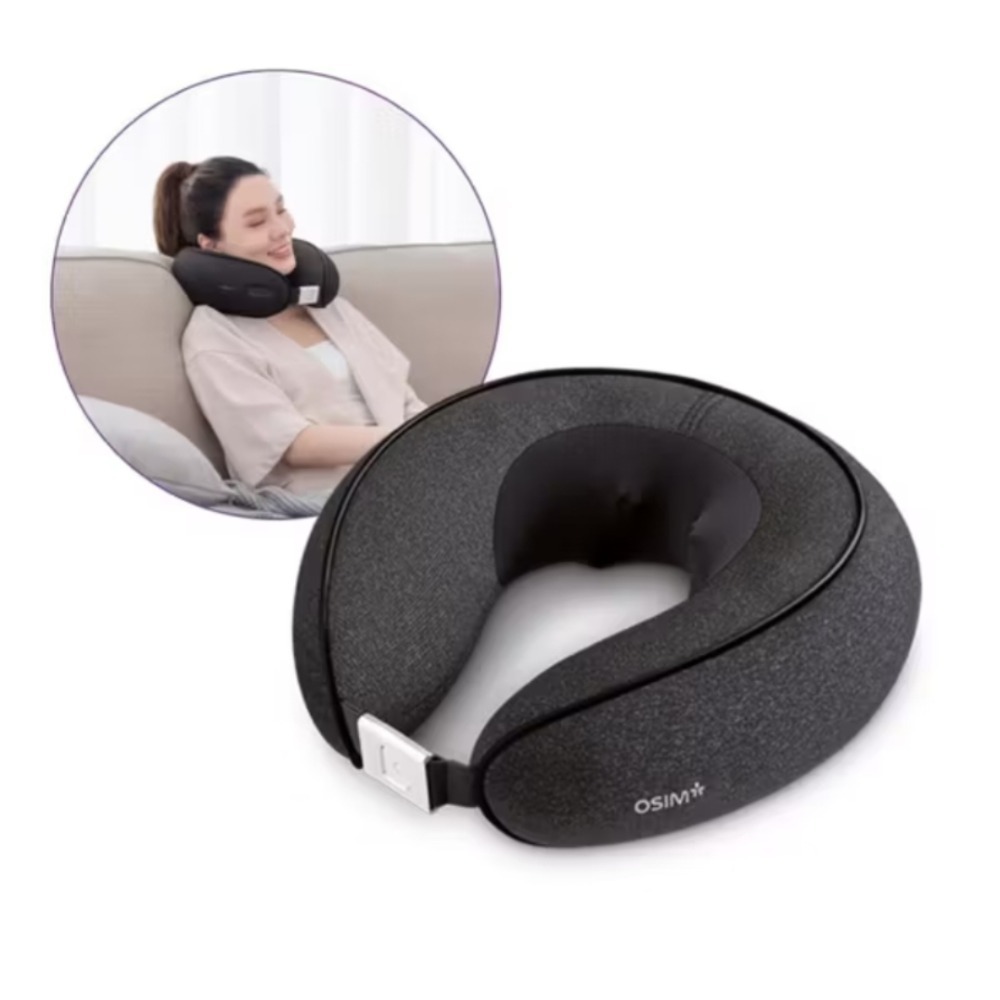 全新【OSIM】輕巧頸摩枕2 uNek 2 OS-191 黑灰色 自動充氣 按摩頸枕 頸部按摩器 飛機枕 旅行頸枕-細節圖2