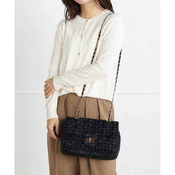 秋月堂 日本ALTROSE粗花呢鏈條兩用單肩包 3色 日本🇯🇵直送-細節圖4