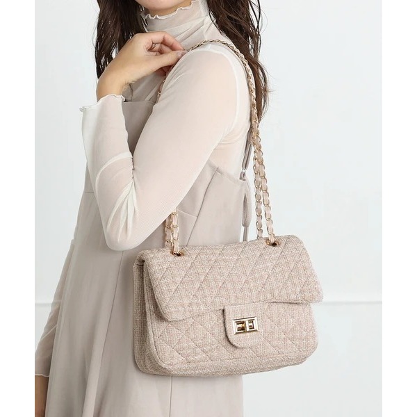 秋月堂 日本ALTROSE粗花呢鏈條兩用單肩包 3色 日本🇯🇵直送-細節圖5