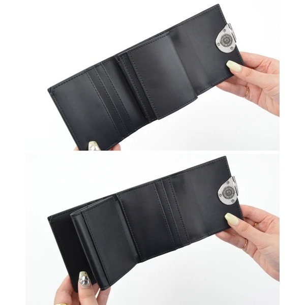 秋月堂 黑色現貨+預購 日本ALTROSE復古設計三折錢包 短夾 3色 日本🇯🇵直送-細節圖9