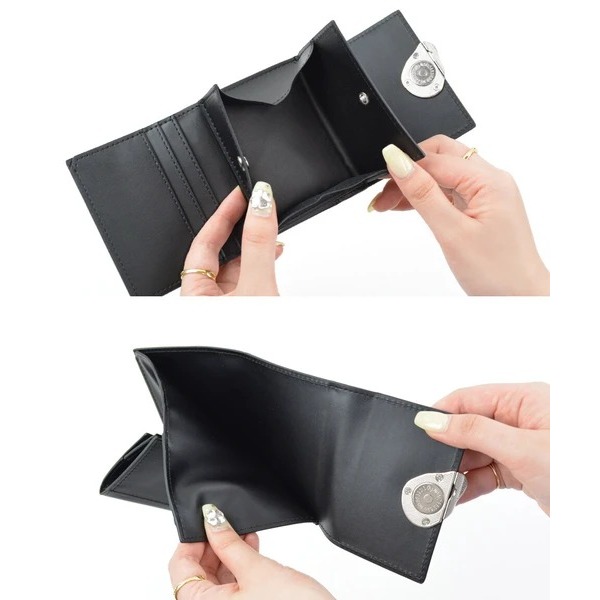 秋月堂 黑色現貨+預購 日本ALTROSE復古設計三折錢包 短夾 3色 日本🇯🇵直送-細節圖10