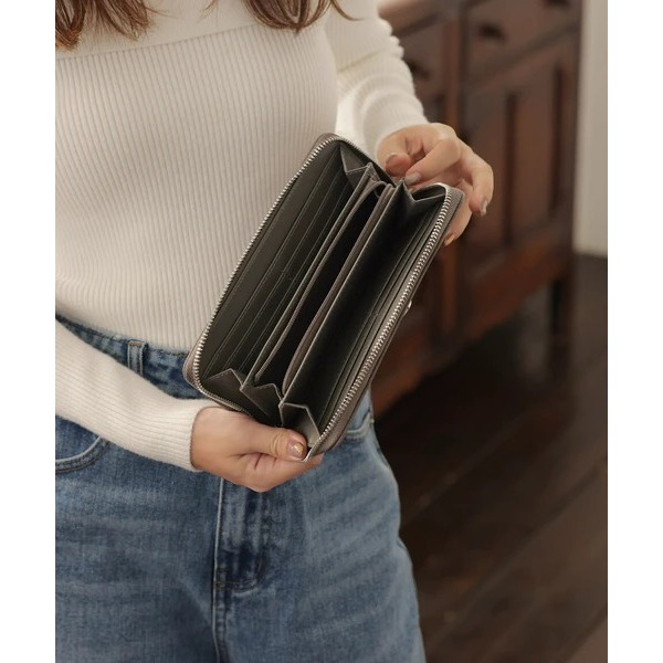 秋月堂 日本ALTROSE復古仿麂皮設計長夾 3色 日本🇯🇵直送-細節圖6