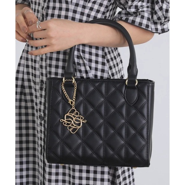 秋月堂 日本ALTROSE菱格絎縫硬盒托特包 手提包 肩背包 2色 日本🇯🇵直送-細節圖4