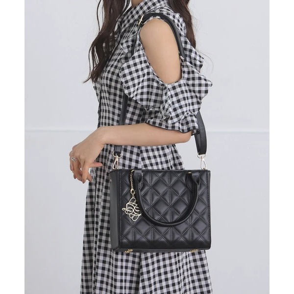 秋月堂 日本ALTROSE菱格絎縫硬盒托特包 手提包 肩背包 2色 日本🇯🇵直送-細節圖5