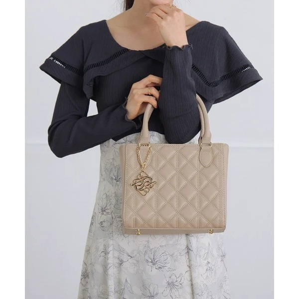 秋月堂 日本ALTROSE菱格絎縫硬盒托特包 手提包 肩背包 2色 日本🇯🇵直送-細節圖7