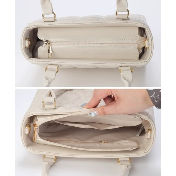 秋月堂 日本ALTROSE菱格絎縫硬盒托特包 手提包 肩背包 2色 日本🇯🇵直送-細節圖9